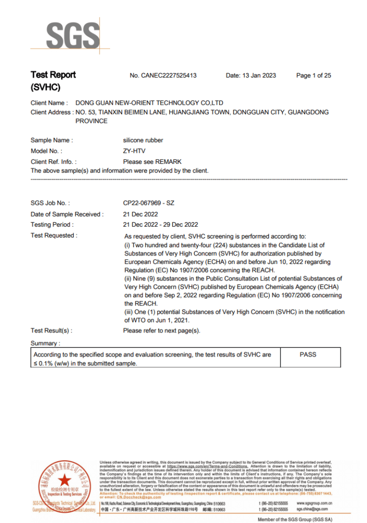 REACH Silicone Material