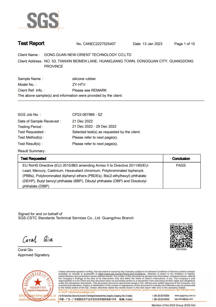 ROHS Silicone Material